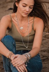 MY SAINT MY HERO Love Prayer Morse Code Rope Necklace - Silver/Blue/White