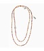 Serenity Morse Code Rope Necklace - Silver/Pink/Topaz