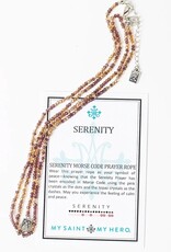 MY SAINT MY HERO Serenity Morse Code Rope Necklace - Silver/Pink/Topaz