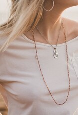 MY SAINT MY HERO Serenity Morse Code Rope Necklace - Silver/Pink/Topaz