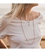 Serenity Morse Code Rope Necklace - Silver/Pink/Topaz