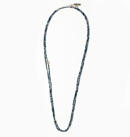 MY SAINT MY HERO Protection Archangel Michael Prayer Morse Code Rope Necklace - Silver/Blue