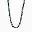 Protection Archangel Michael Prayer Morse Code Rope Necklace - Silver/Blue