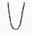 Protection Archangel Michael Prayer Morse Code Rope Necklace - Silver/Blue