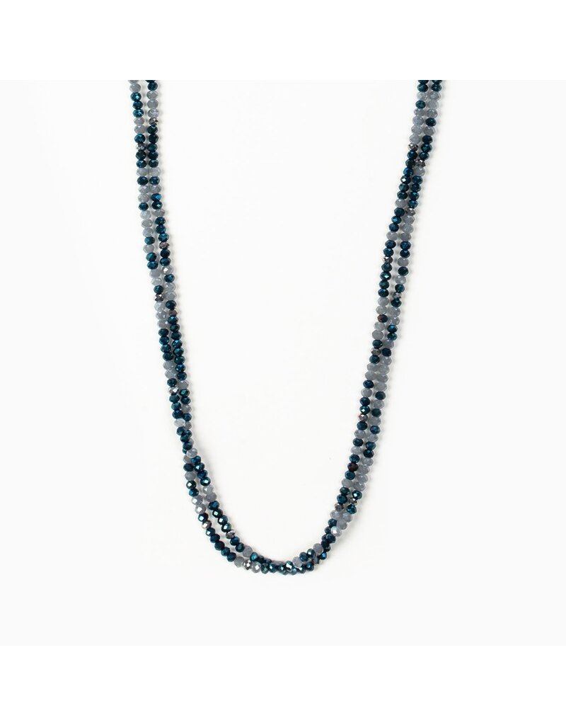 MY SAINT MY HERO Protection Archangel Michael Prayer Morse Code Rope Necklace - Silver/Blue