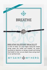 MY SAINT MY HERO Breathe Blessing Bracelet - Black/Silver