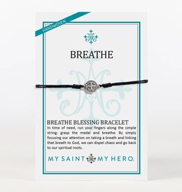 MY SAINT MY HERO Breathe Blessing Bracelet - Black/Silver
