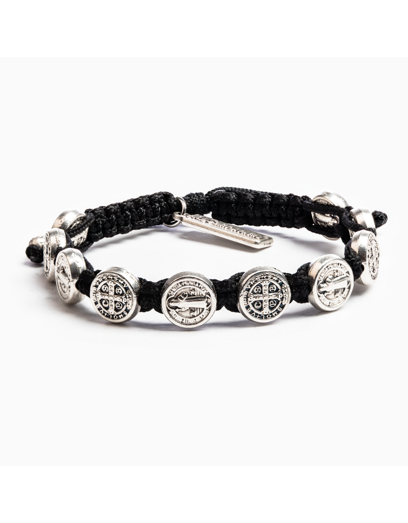 MY SAINT MY HERO Confirmation Blessing Bracelet - Black/Silver