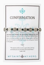 MY SAINT MY HERO Confirmation Blessing Bracelet - Black/Silver