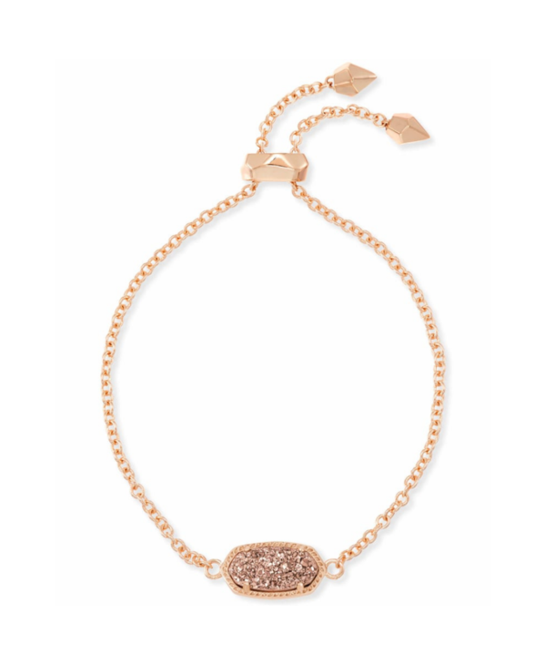 Elaina Adjustable Chain Bracelet in Rose Gold Drusy
