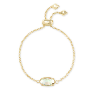 KENDRA SCOTT DESIGN Elaina Gold Adjustable Chain Bracelet in Dichroic Glass