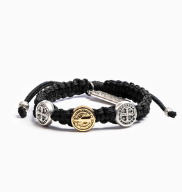 MY SAINT MY HERO Benedictine Blessing Bracelet for Kids - Black/Two Tone