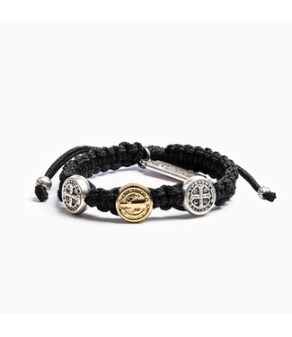 MY SAINT MY HERO Benedictine Blessing Bracelet for Kids - Black/Two Tone