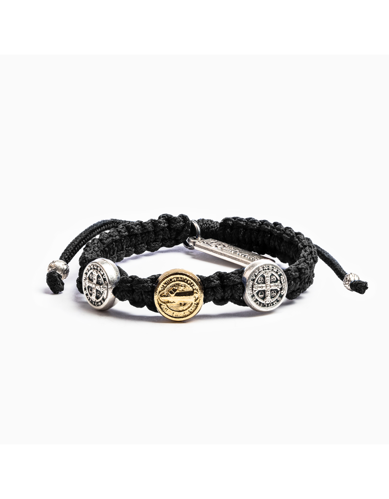 MY SAINT MY HERO Benedictine Blessing Bracelet for Kids - Black/Two Tone