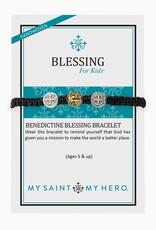 MY SAINT MY HERO Benedictine Blessing Bracelet for Kids - Black/Two Tone