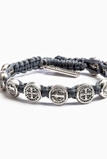 MY SAINT MY HERO Benedictine Blessing Bracelet - Slate/Silver