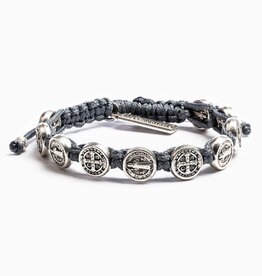 MY SAINT MY HERO Benedictine Blessing Bracelet - Slate/Silver