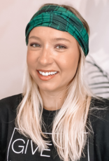 Green Plaid Tube Turban