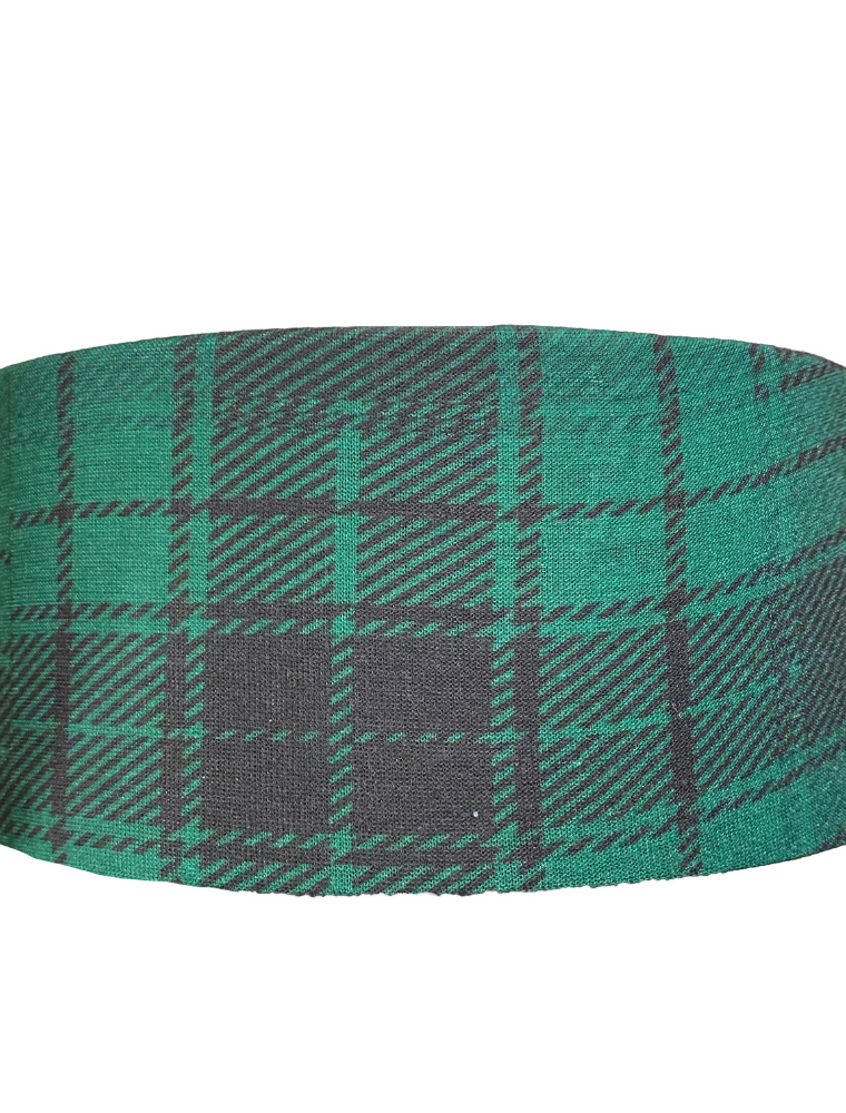 Green Plaid Tube Turban