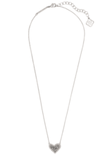 KENDRA SCOTT DESIGN Ari Heart Silver Pendant Necklace in Platinum Drusy