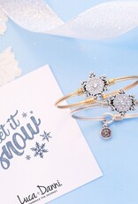LUCA & DANNI Sparkling Snowflake Bangle Bracelet in Gold