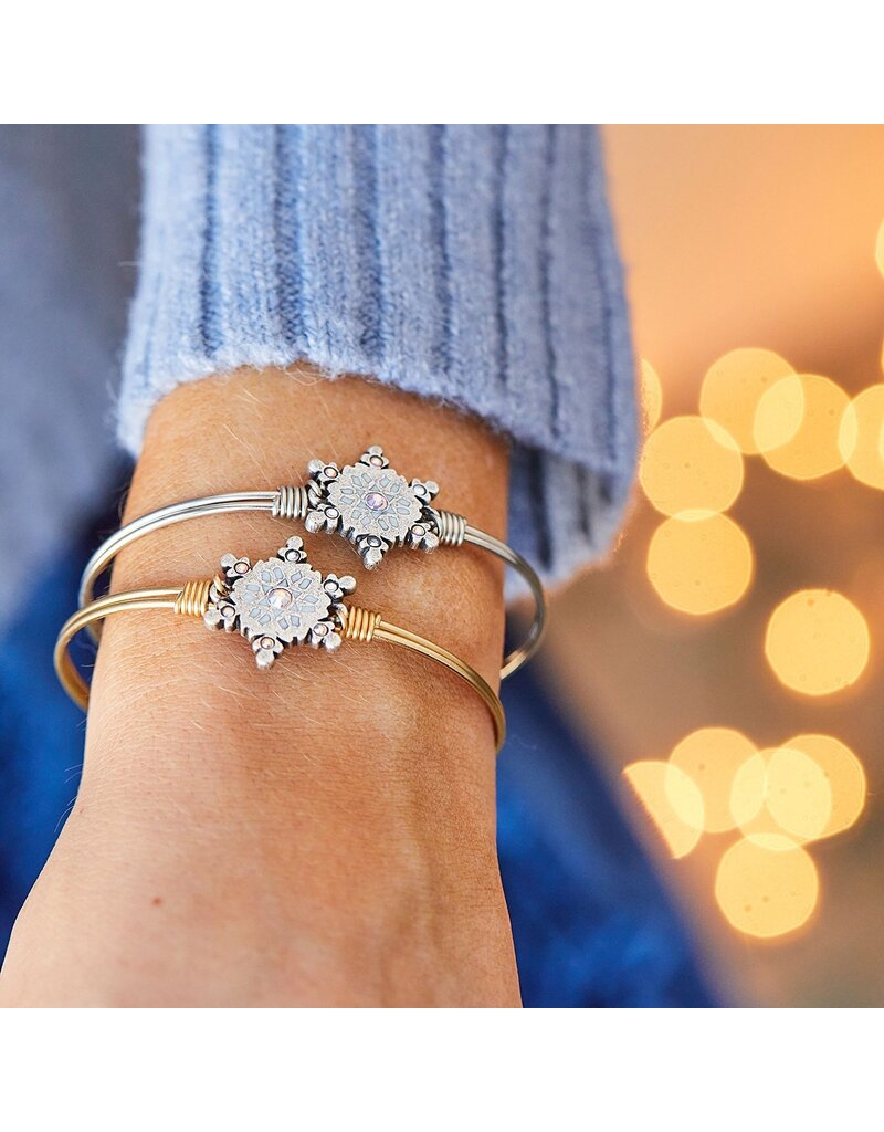 LUCA & DANNI Sparkling Snowflake Bangle Bracelet in Gold