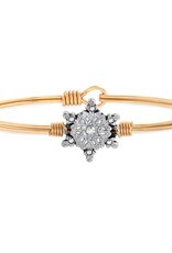 LUCA & DANNI Sparkling Snowflake Bangle Bracelet in Gold