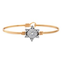 LUCA & DANNI Sparkling Snowflake Bangle Bracelet in Gold