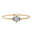 Sparkling Snowflake Bangle Bracelet in Gold