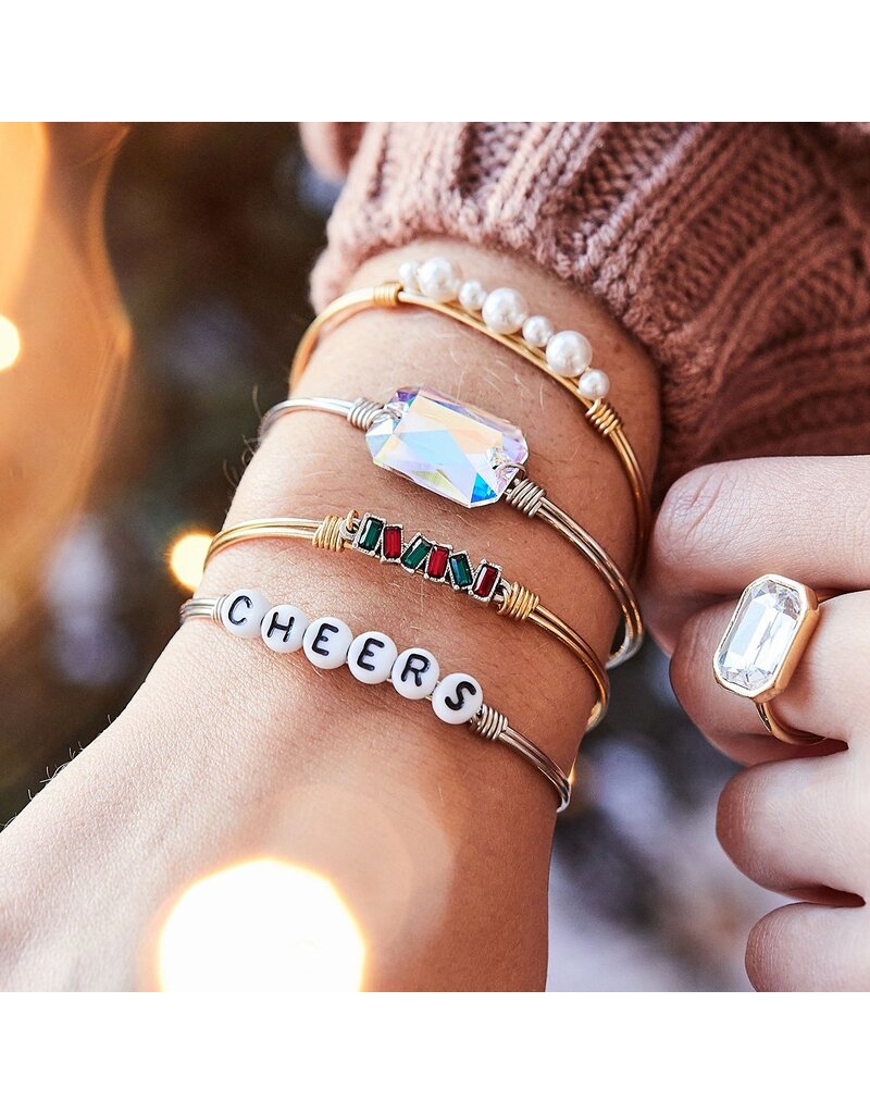 LUCA & DANNI Mini Hudson Bangle Bracelet Holiday Cheer in Gold