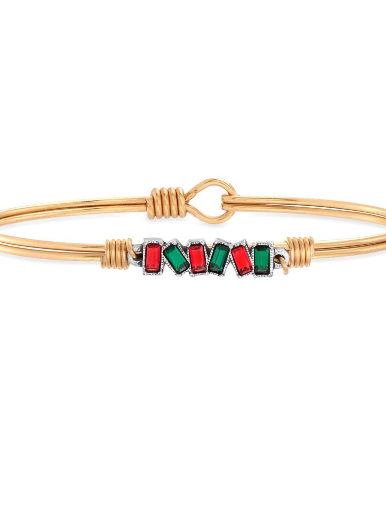 LUCA & DANNI Mini Hudson Bangle Bracelet Holiday Cheer in Gold