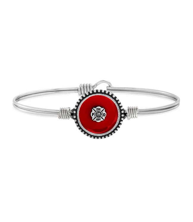 Firefighter Bangle Bracelet in Silver