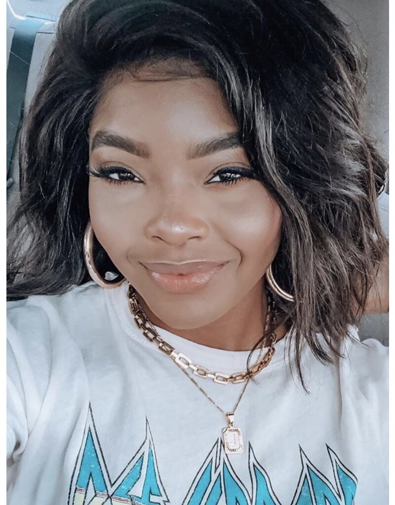 Gold Filled Initial Card Necklace - Letter B