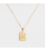 Gold Filled Initial Card Necklace - Letter A