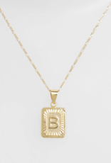 Gold Filled Initial Card Necklace - Letter B Gold Filled Initial Card Necklace - Letter B