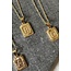 Gold Filled Initial Card Necklace - Letter H