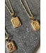 Gold Filled Initial Card Necklace - Letter H