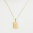 Gold Filled Initial Card Necklace - Letter E