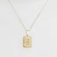 Gold Filled Initial Card Necklace - Letter H