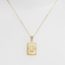 Gold Filled Initial Card Necklace - Letter L