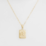 Gold Filled Initial Card Necklace - Letter R