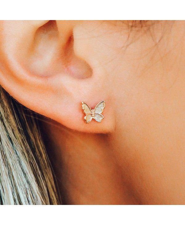 Butterfly In Flight Earrings in Rose Gold