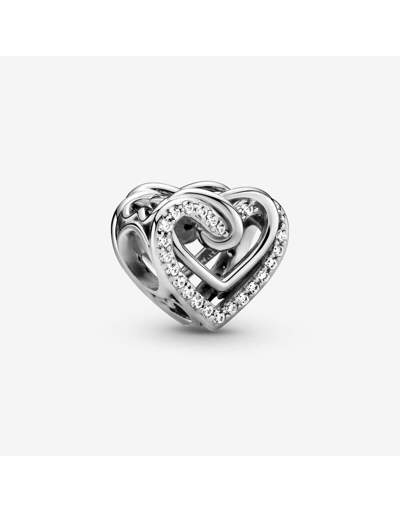 PANDORA Silver Sparkling Entwined Hearts Charm