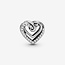 Silver Sparkling Entwined Hearts Charm