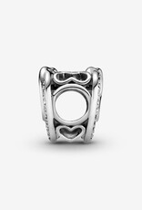 PANDORA Silver Sparkling Entwined Hearts Charm