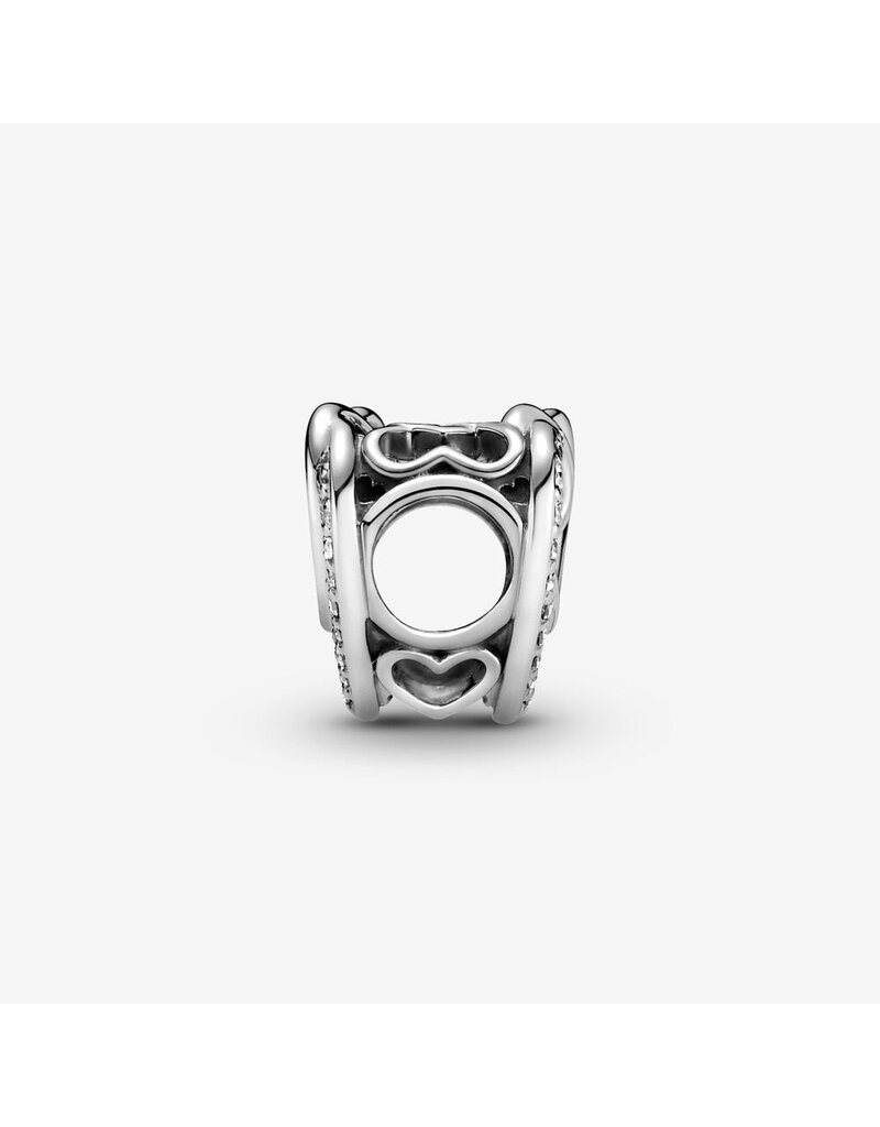 PANDORA Silver Sparkling Entwined Hearts Charm