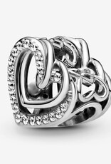 PANDORA Silver Sparkling Entwined Hearts Charm