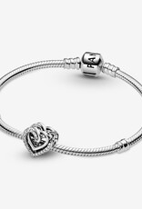 PANDORA Silver Sparkling Entwined Hearts Charm