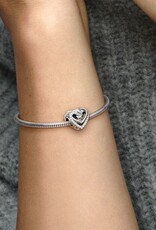 PANDORA Silver Sparkling Entwined Hearts Charm