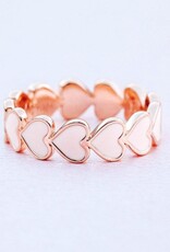 PURA VIDA Love Hearts Band Ring in Rose Gold PURA VIDA Love Hearts Band Ring in Rose Gold